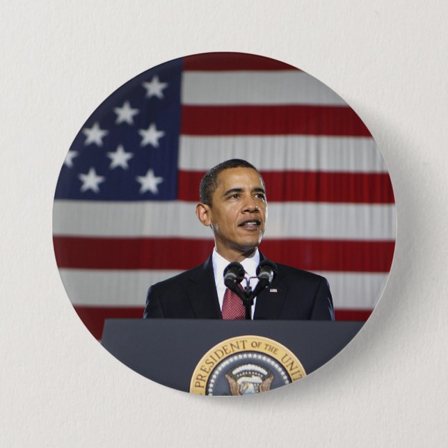 Badge Rond 7,6 Cm Président Barack Obama (Devant)