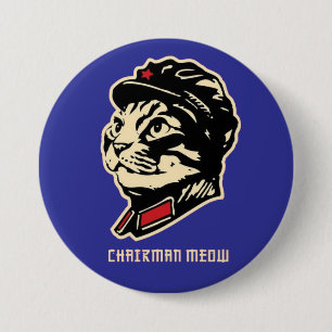 Badge Rond 7,6 Cm Président Meow