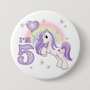 Badge Rond 7,6 Cm Pretty Pony 5th Birthday