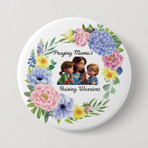 Badge Rond 7,6 Cm Prier maman Fête des Mères chrétiennes