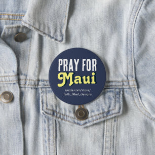 Badge Rond 7,6 Cm Priez Pour Maui