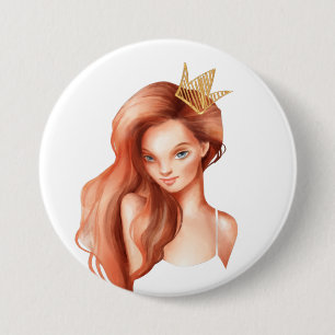 Badge Rond 7,6 Cm princesse de gingembre