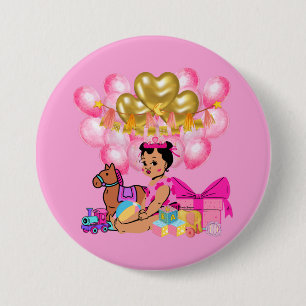 Badge Rond 7,6 Cm Princesse en rose