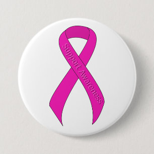 Badge Rond 7,6 Cm Prise en charge du ruban rose chaud