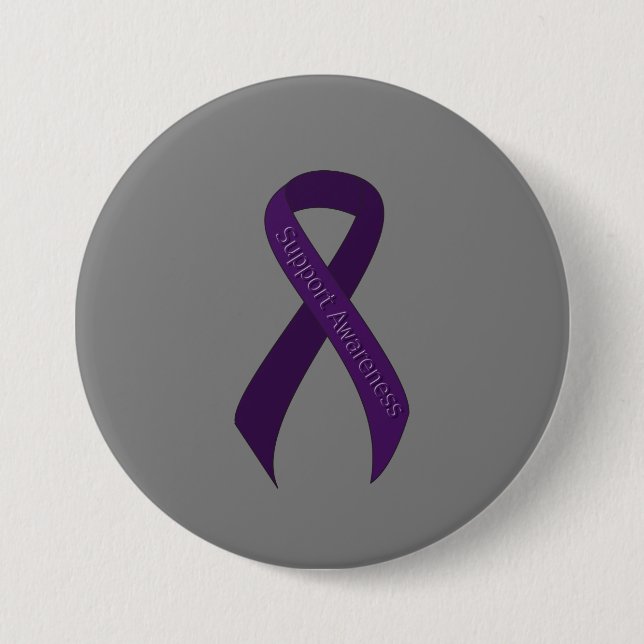 Badge Rond 7,6 Cm Prise en charge du ruban violet (Devant)