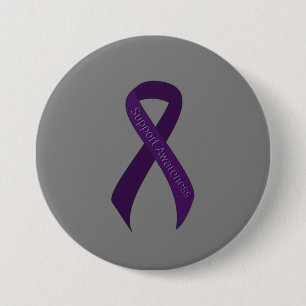 Badge Rond 7,6 Cm Prise en charge du ruban violet
