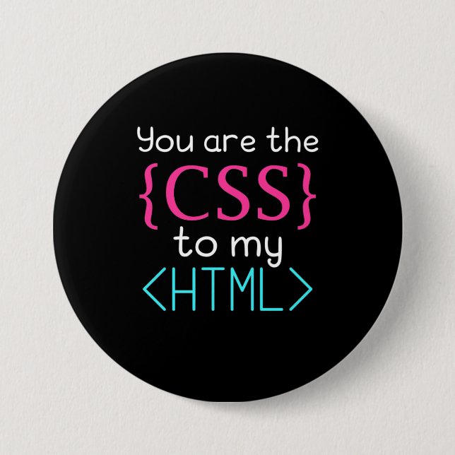 Badge Rond 7,6 Cm Programmeur Vous Êtes Css À Mon Html (Devant)