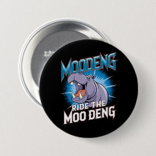 Badge Rond 7,6 Cm Promenade à dos d'hippopotame MOO DENG The MOO DEN