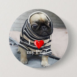 Badge Rond 7,6 Cm Pug puppy