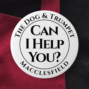 Badge Rond 7,6 Cm Puis-Je Vous Aider ? Bouton d'insigne