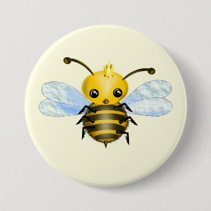 Badge Rond 7,6 Cm Queen Bee Button - Your Color - Text