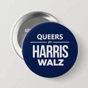 Badge Rond 7,6 Cm Queers pour Harris Walz
