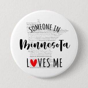 Badge Rond 7,6 Cm Quelqu'Un Au Minnesota M'Aime