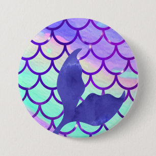 Badge Rond 7,6 Cm Queue de sirène pourpre