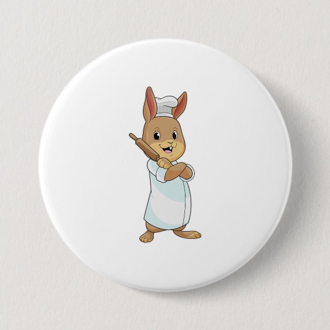 Badge Rond 7,6 Cm Rabbit comme boulon avec broche (Devant)