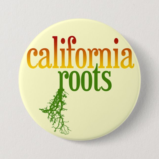 Badge Rond 7,6 Cm Racines de la Californie (Devant)