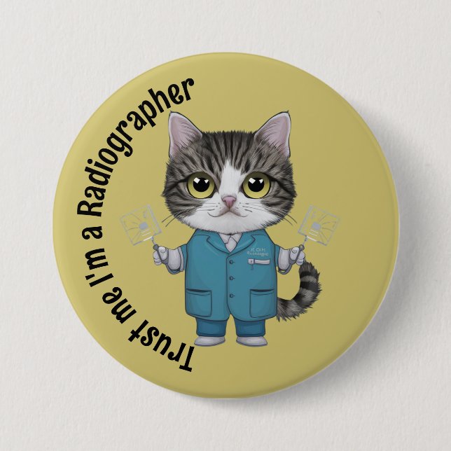 Badge Rond 7,6 Cm Radiographe, médecin, Radioligand Therapy (Devant)