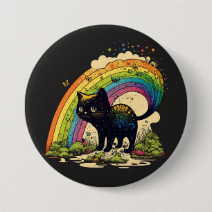 Badge Rond 7,6 Cm Rainbow cat pin lgbtq mignon
