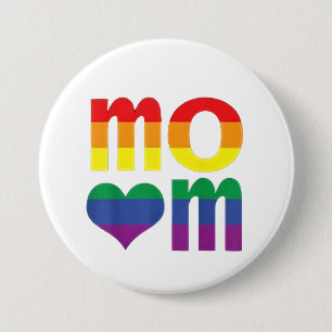 Badge Rond 7,6 Cm Rainbow LGBT Pride Mois Fête des mères LGBT
