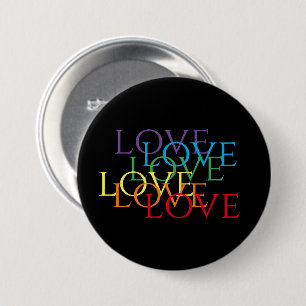 Badge Rond 7,6 Cm RAINBOW LOVE II Bouton Rond