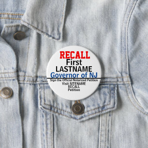 Badge Rond 7,6 Cm Rappeler au gouvernement n'importe quel État