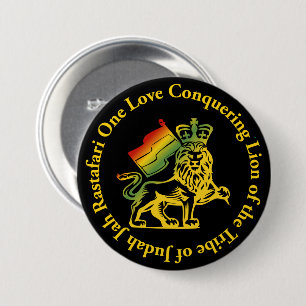Badge Rond 7,6 Cm Rasta Lion de Judah Button