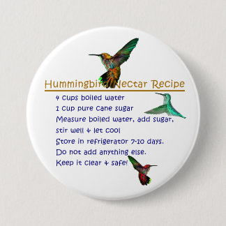 Badge Rond 7,6 Cm Recette de nectar de colibri