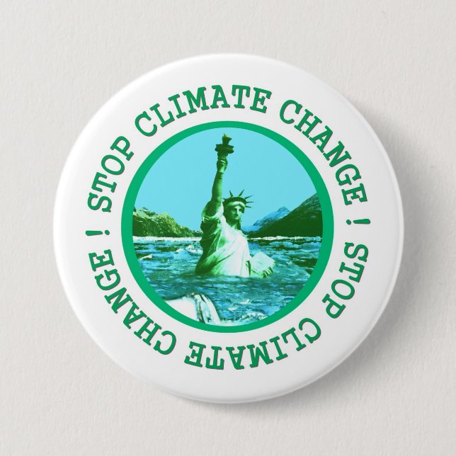 Badge Rond 7,6 Cm Réchauffement climatique de changement climatique (Devant)