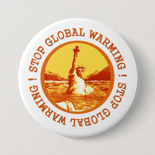 Badge Rond 7,6 Cm Réchauffement climatique de changement climatique