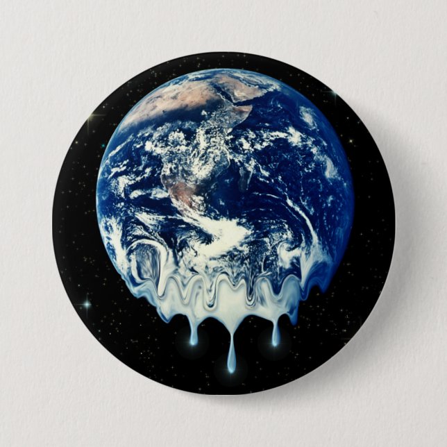 Badge Rond 7,6 Cm Réchauffement climatique II (Devant)