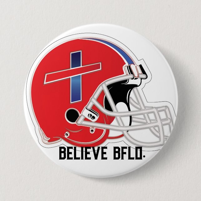 Badge Rond 7,6 Cm Red lid Believe Bflo button (Devant)