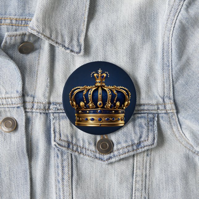 Badge Rond 7,6 Cm Regal Blue Crown Series (En situation)