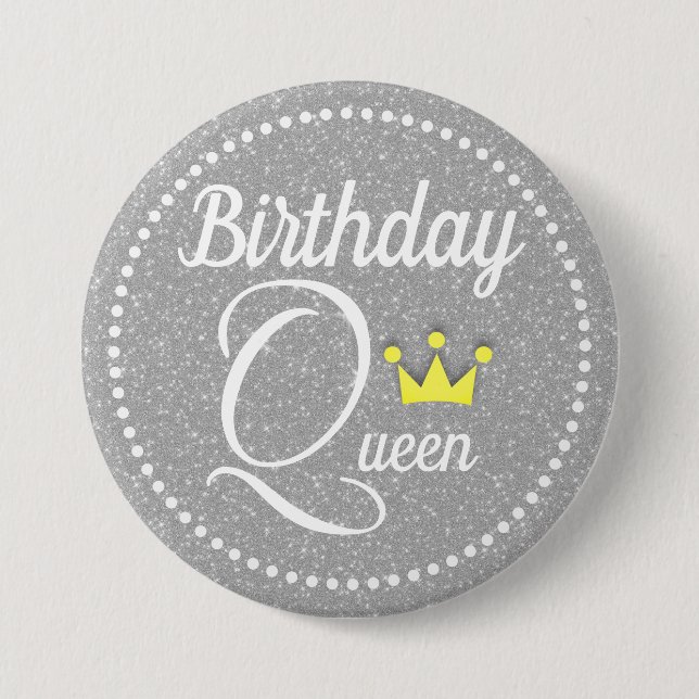 Badge Rond 7,6 Cm Reine d'anniversaire (Devant)
