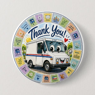 Badge Rond 7,6 Cm Remerciement aux travailleurs postaux appréciation