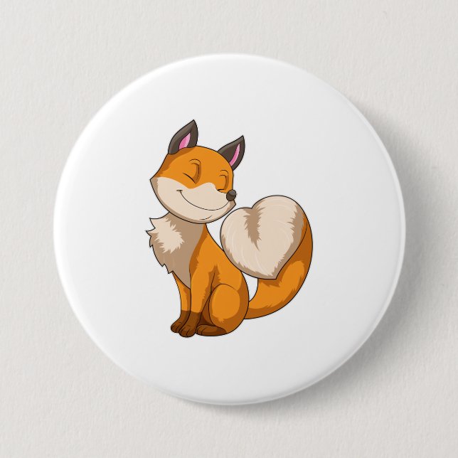Badge Rond 7,6 Cm Renard avec coeur (Devant)