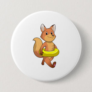 Badge Rond 7,6 Cm Renard avec Lifebuoy