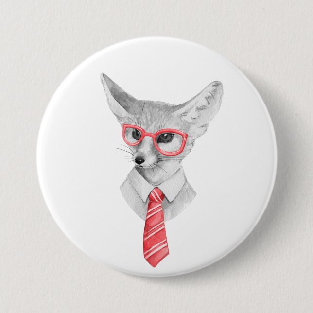 Badge Rond 7,6 Cm Renard cool (Devant)