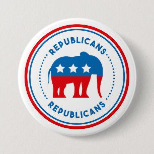 Badge Rond 7,6 Cm Républicains