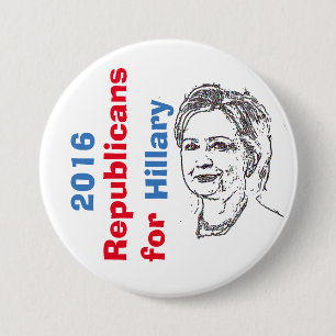 Badge Rond 7,6 Cm Républicains pour Hillary Button