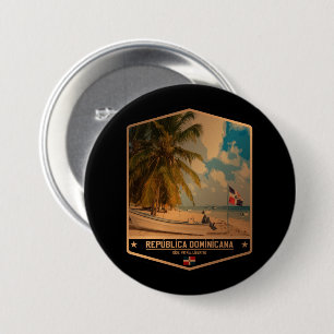 Badge Rond 7,6 Cm République dominicaine