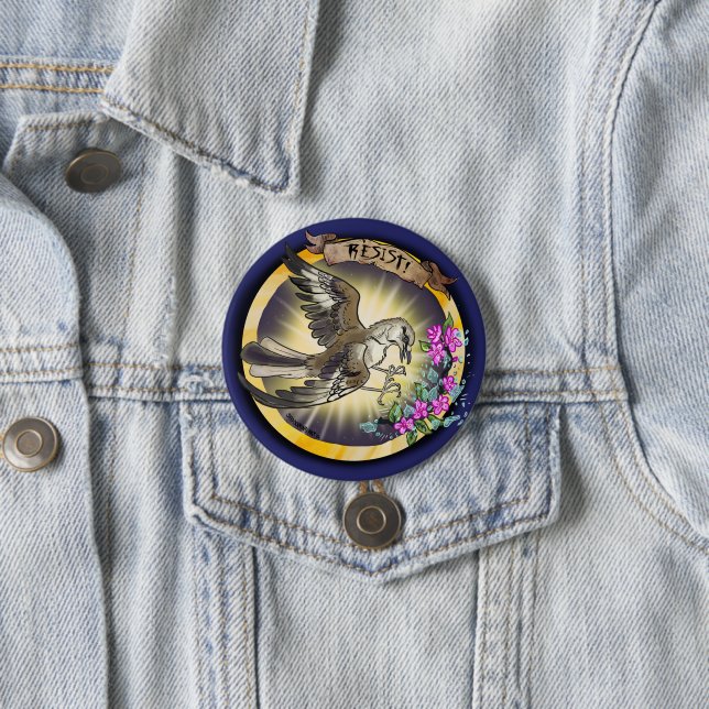 Badge Rond 7,6 Cm Resist State Bird Arkansas Mockingbird (En situation)
