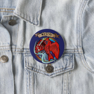 Badge Rond 7,6 Cm Resist State Bird Cardinal 