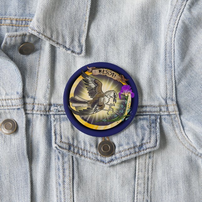 Badge Rond 7,6 Cm Resist State Bird Tennessee Mockingbird (En situation)