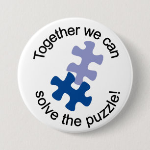 Badge Rond 7,6 Cm Résolvez le bouton de puzzle