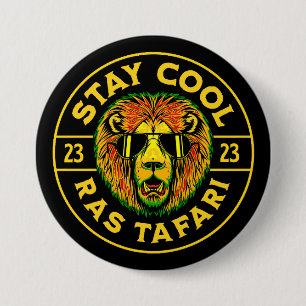 Badge Rond 7,6 Cm Restez Cool Ras Tafari Bouton