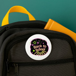 Badge Rond 7,6 Cm Retour à l'école Neon Pop Art Bright Classroom