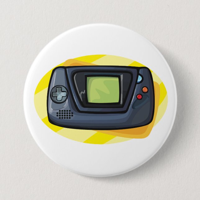 Badge Rond 7,6 Cm Retro 90s Handheld Game Console Gamer (Devant)