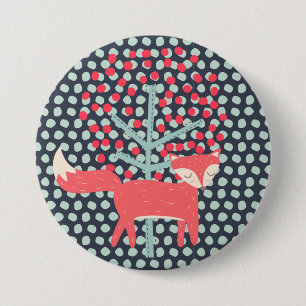 Badge Rond 7,6 Cm Retro Fox