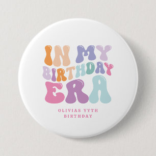 Badge Rond 7,6 Cm Retro pastel coloré époque d'anniversaire moderne