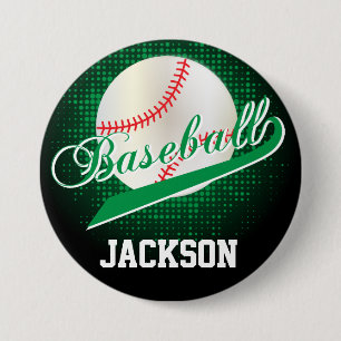 Badge Rond 7,6 Cm Rétro style vert de base-ball